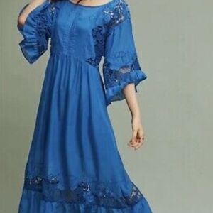 Elegant Blue Lace Dress